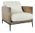 Modern Lodge Wood & Ivory Club Chair For Sale