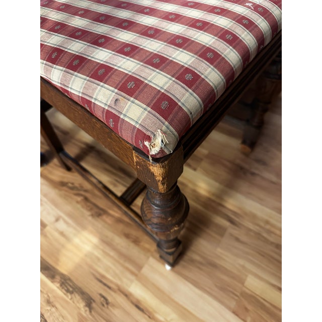 Wood Set of 6 Vintage Drexel Furniture Co. Jacobean Revival Dining Chairs For Sale - Image 7 of 9