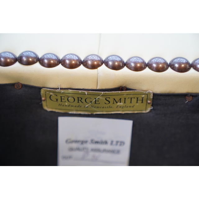 Light Green 1990s George Smith Light Green Leather Chesterfield Sofa With Nailheads For Sale - Image 8 of 12