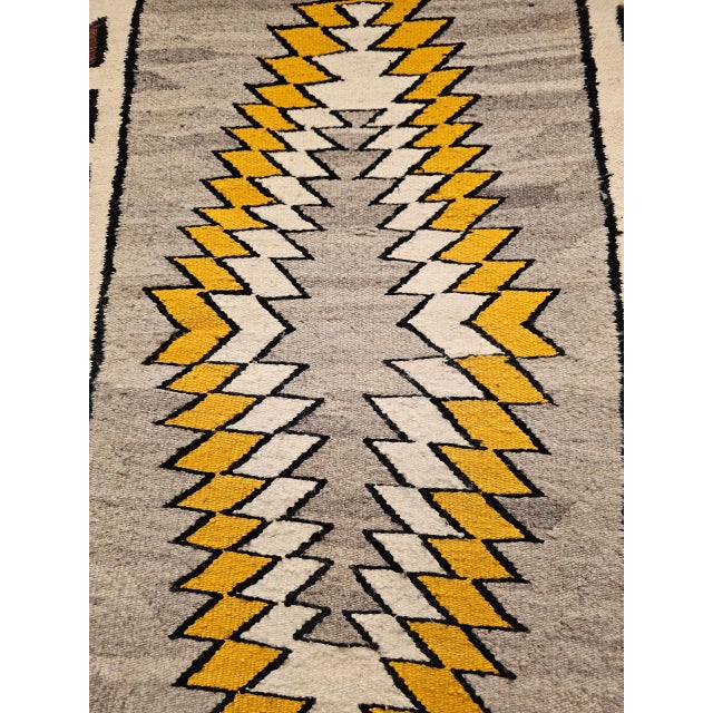 1900 - 1909 Vintage Native American Navajo Rug, Eye Dazzler Pattern, Wool & Cotton, Tribal Wall Art, 3x5 For Sale - Image 5 of 11