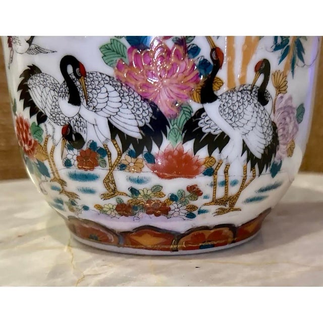 Metal Vintage Chinese Planter W/Tray For Sale - Image 7 of 9