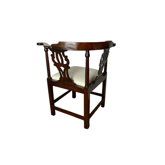 George III Mahogany Smoker's Bow Corner Chair For Sale - Image 5 of 8