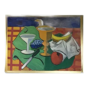 E Johnson 1948 Modernist Still Life Painting