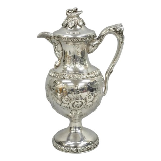 Antique Art Nouveau Rogers Smith Silver Plated Swan Coffee Creamer Small Tea Pot For Sale