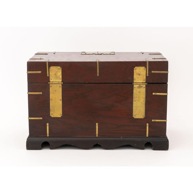 Chinese Brass Mounted Elm Chest For Sale - Image 9 of 10