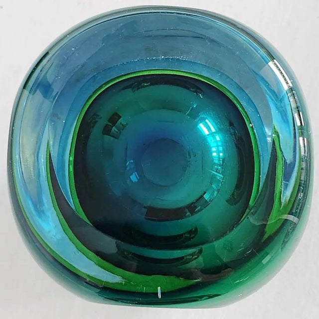 1970s Faceted Sommerso Glass Bud Vase For Sale - Image 11 of 11