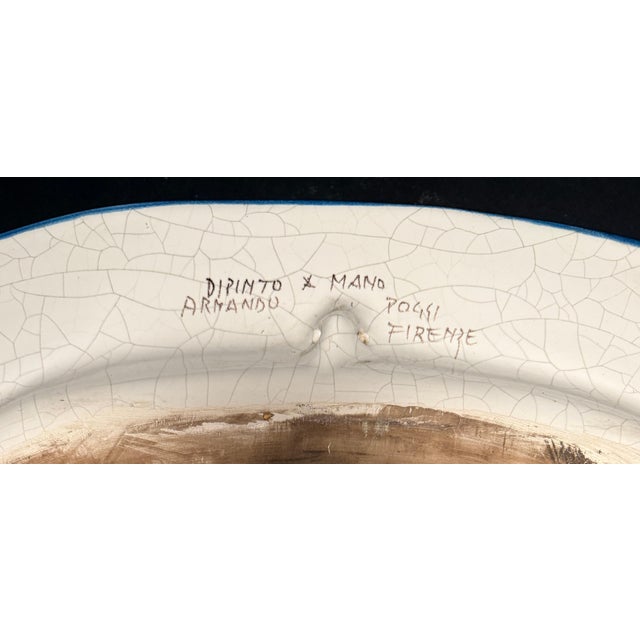 Large Late 20th Century Italian Majolica Paint Decorated Tray For Sale In New York - Image 6 of 7