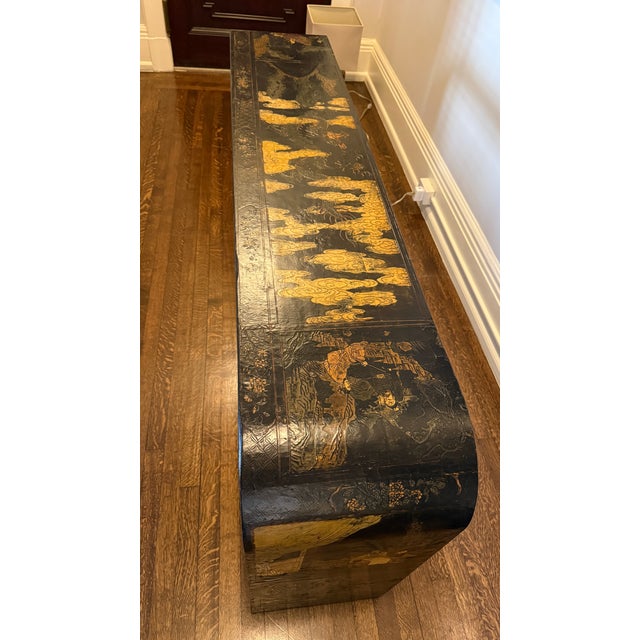 Mid 19th Century Waterfall Console W/ Inlaid Antique Chinese Coromandel Panels For Sale - Image 5 of 7