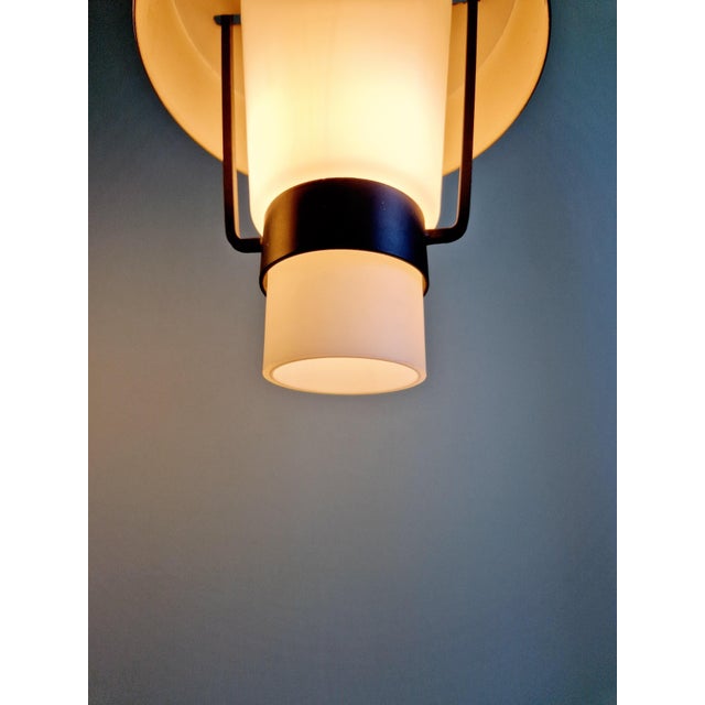 Scandinavian Pendant Lights in White Opaline and Copper Metal, 1960s, Set of 3 For Sale - Image 12 of 18