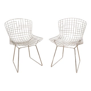 Set of Bertoia Chairs in Chrome-Plated Steel attributed to Harry Bertoia for Knoll, 1970s For Sale