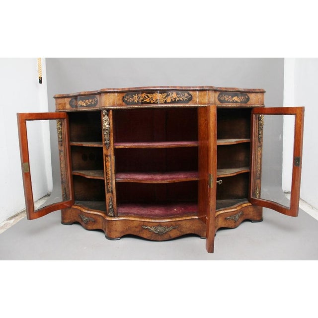 19th Century Burr Walnut Credenza, 1860s For Sale - Image 16 of 18