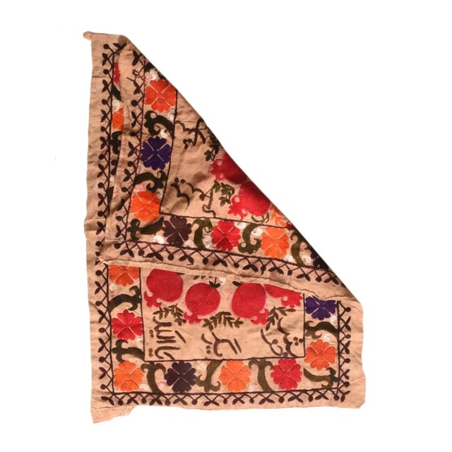 Vintage Uzbak Suzani Embroidery Rug 2' x 2'7''.