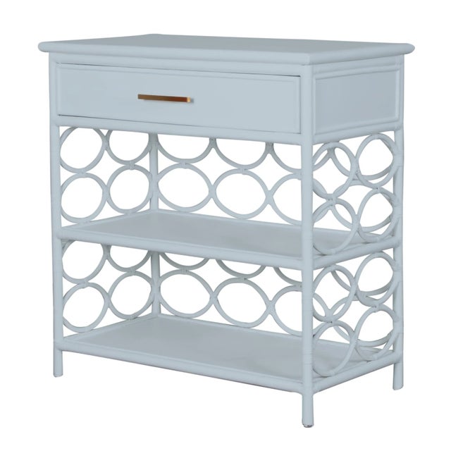 Wood Infinity End Table - Blue For Sale - Image 7 of 7