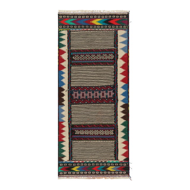 Vintage Afghan Kilim Rug With Stripes and Geometric Patterns, From Rug & Kilim For Sale
