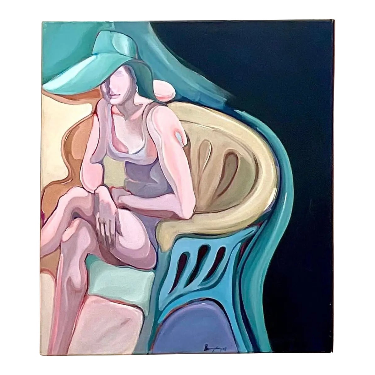 Vintage Monumental Abstract Expressionism Original Oil on Canvas Signed ...