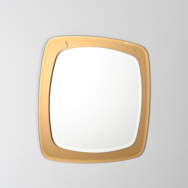 Brown Square Smoked Glass Mirror from VeArt, Italy, 1970s For Sale - Image 8 of 8