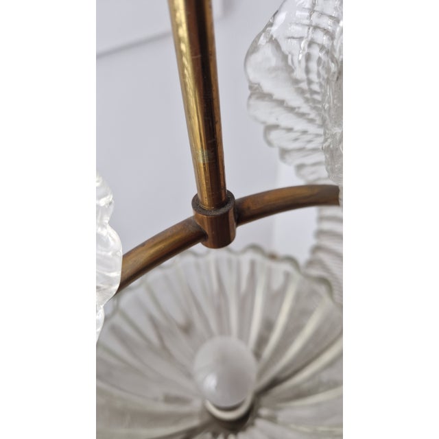 Chandelier in Brass and Clear Glass by Ercole Barovier for Barovier & Toso, 1960s For Sale - Image 14 of 18