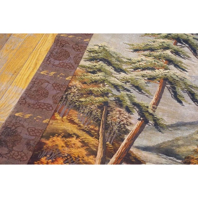 1920s Artistic Antique Scenic Pictorial Antique Chinese Textile Art Tapestry For Sale - Image 4 of 9