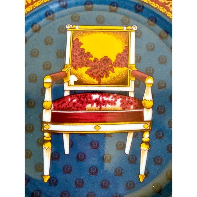 Vintage 1980s Gucci Porcellana Neoclassical Chair Decorative Plate For Sale In Los Angeles - Image 6 of 13