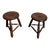 Turned Wooden Stools Attributed to Charles Dudouyt - a Pair For Sale
