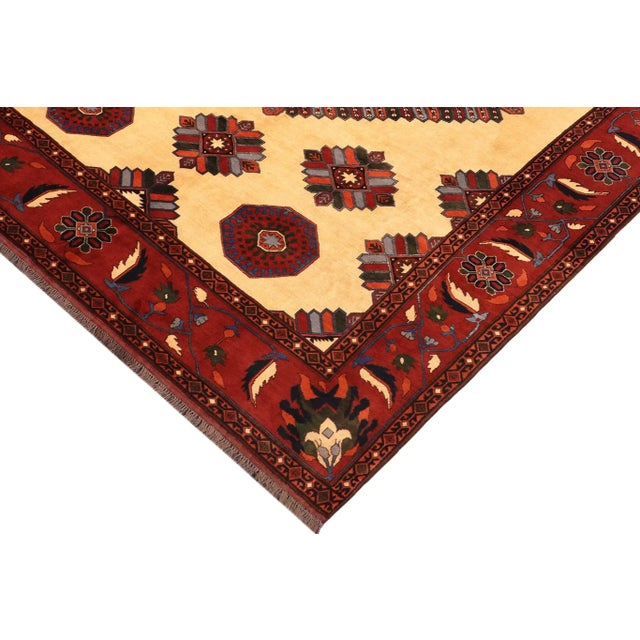 1980s 1980s Vintage Rustic Kargahi Beige/Rust Hand Knotted Rug For Sale - Image 4 of 9