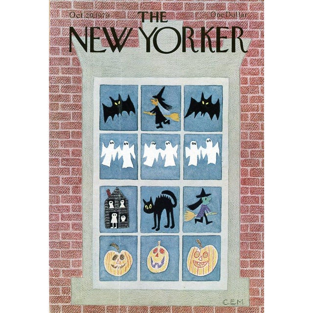 Original vintage New Yorker magazine cover dated October 29, 1979 featuring a Halloween theme. Cover illustration by...