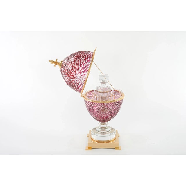 French French Cut Crystal Liqueur Cave Set, 6 Pieces For Sale - Image 3 of 13