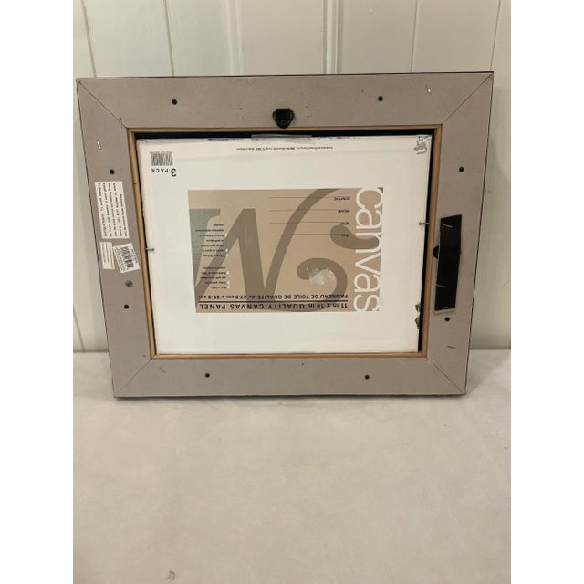 Wood Contemporary Original Painting of Mountain and Orchard by the Sea For Sale - Image 7 of 8