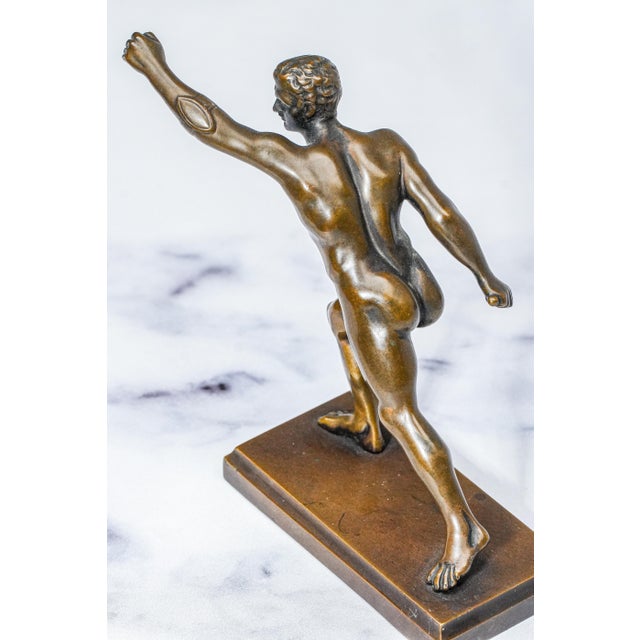 Wonderful Miniature Borghese Gladiator Antique Grand Tour Bronze Statue Sculpture Neoclassical For Sale - Image 10 of 13