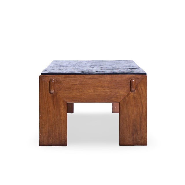 Craft Associates Adrian Pearsall for Craft Associates Mid Century Walnut and Slate Top Coffee Table For Sale - Image 4 of 9