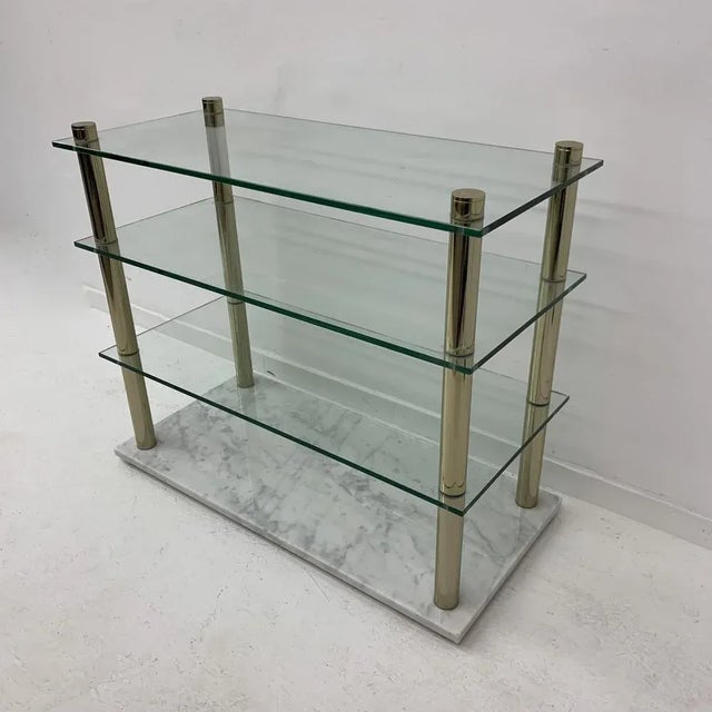 Hollywood Regency Marble and Glass Cabinet , 1970s For Sale - Image 4 of 9