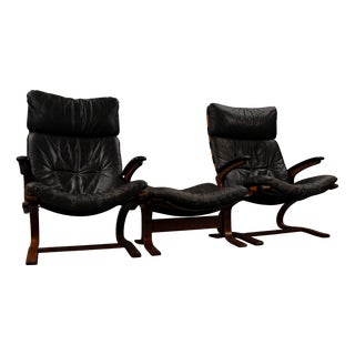Set of Siesta Chair & Ottoman by Ingmar Relling for Westnofa, Norway, 1960s Set of 3 For Sale