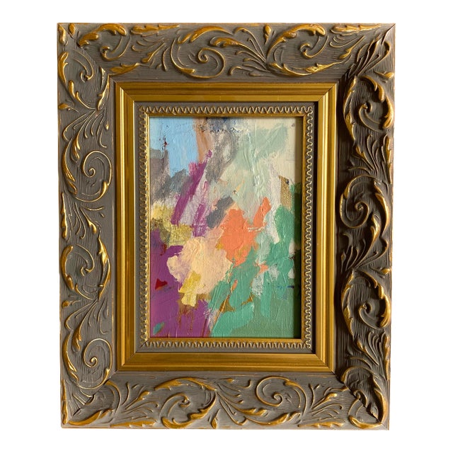 "Afternoon Glow" 2026 Mini Painting With Vintage Frame by Jessalin Beutler For Sale