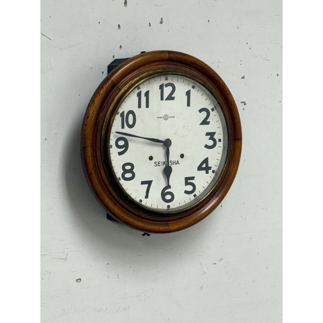 Japanese Antique Seikosha Wall Clock For Sale - Image 3 of 12