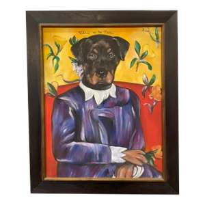 Nobility Dog Portrait Expressionist Original Painting Animal in Dress