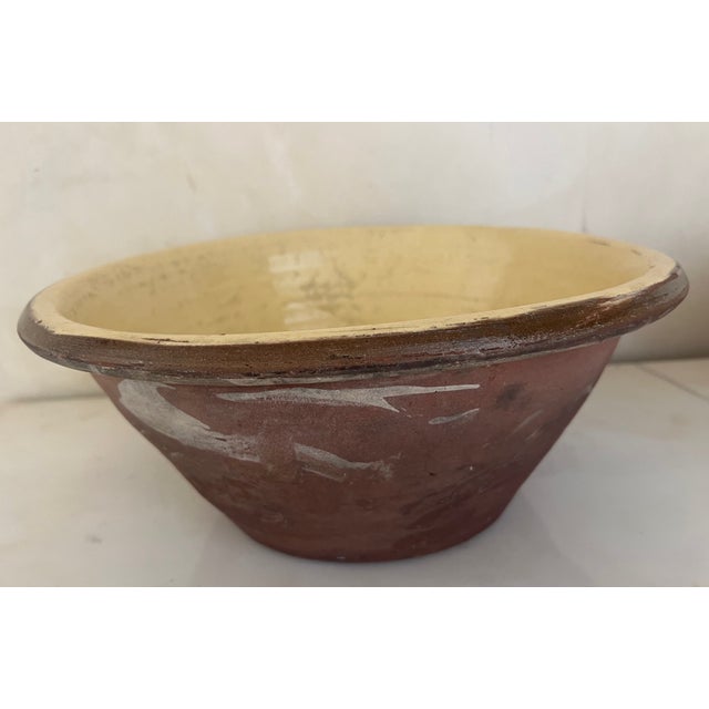 Yellow Large Terracotta Pancheon Bowl, Yellow Glazed, French, Circa 1900 For Sale - Image 8 of 14