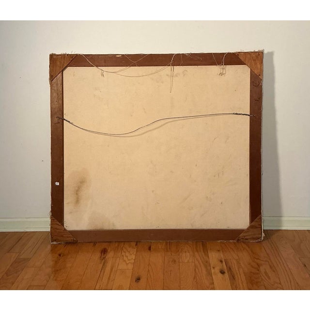 1960s Original Art Painting on Canvas Cubist Style Artist Signed Dated "Randall 1964" For Sale - Image 5 of 12