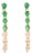 Contemporary Emerald Diamond Wedding Dangle Earrings in 14k Gold- A Pair For Sale