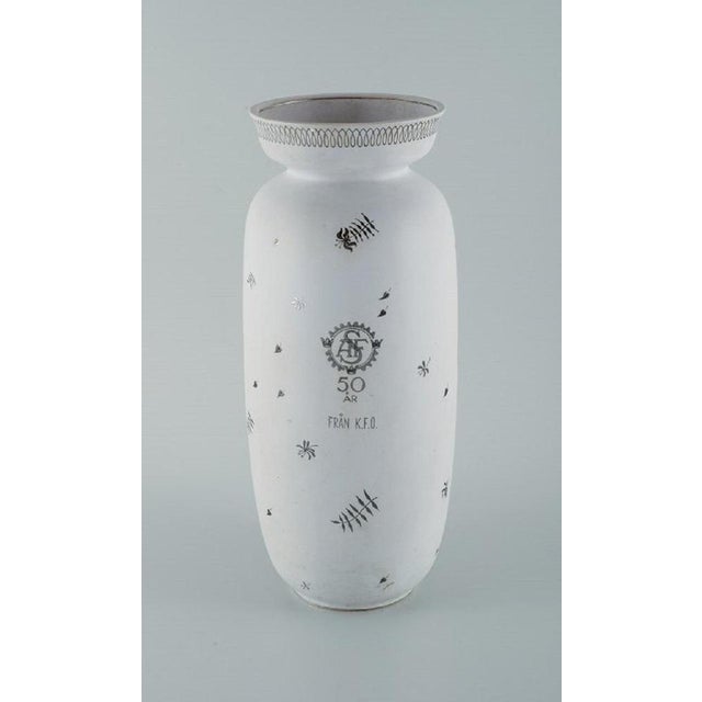 Large Swedish Grazia Ceramic Vase by Stig Lindberg for Gustavsberg For Sale - Image 5 of 8