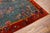 Tranquil and Calming Light Blue Background With Warm Red Field and Magnificent Array of Multicolored Floral Motifs Antique Chinese Art Deco Rug For Sale In New York - Image 6 of 15