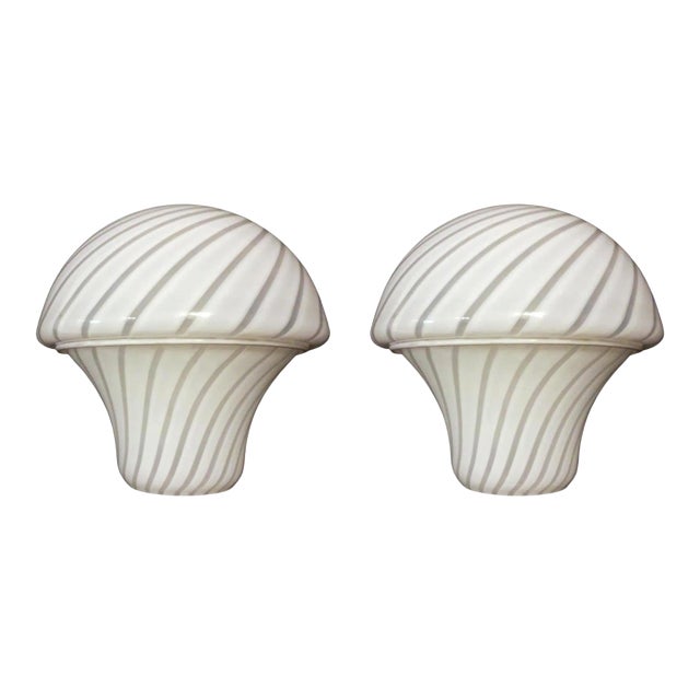 Mid 20th Century Murano Mushroom Sconces - a Pair For Sale
