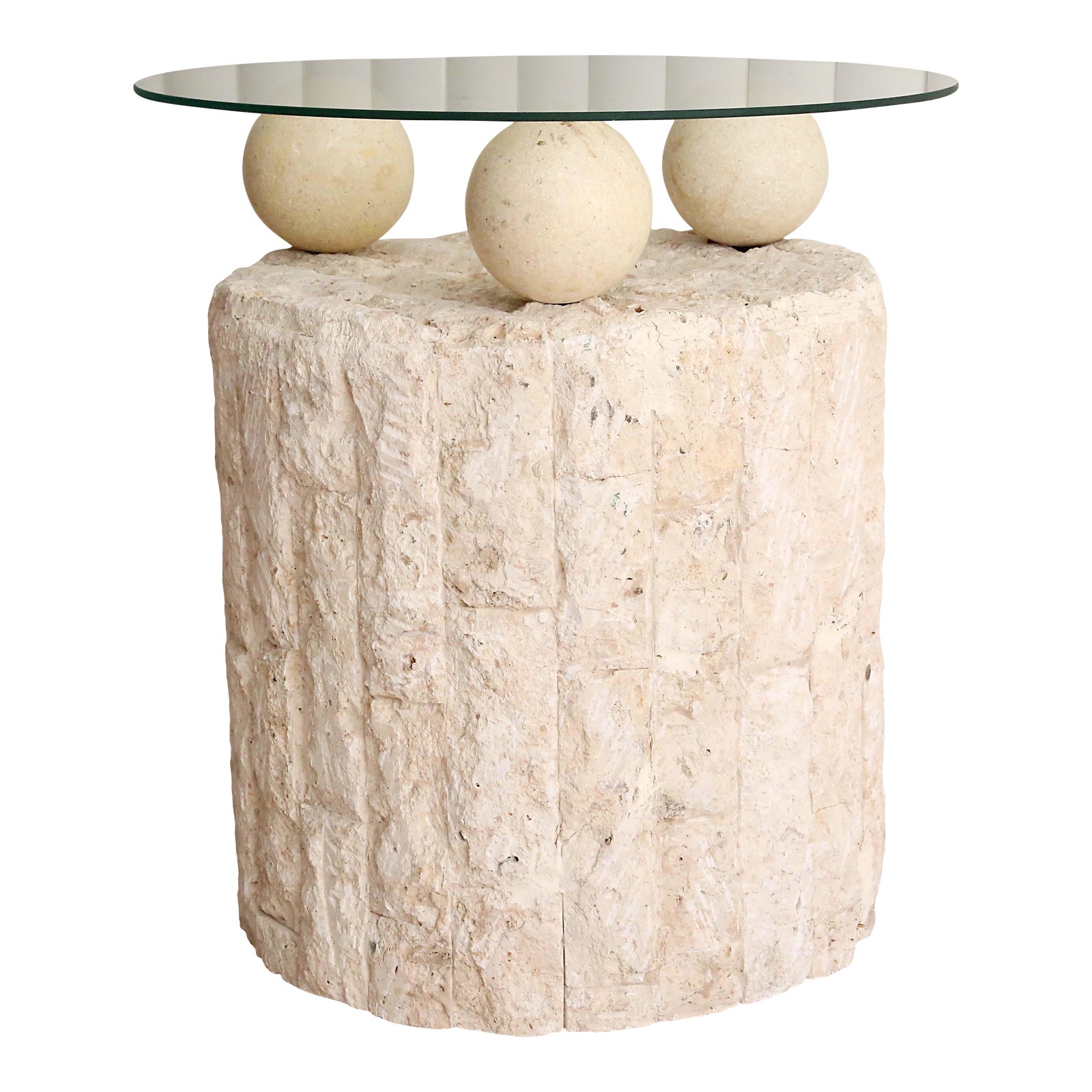 Postmodern Tessellated Mactan Stone Side Table Chairish