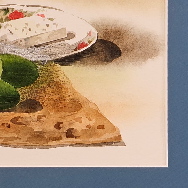 Realism Still in Life Watercolor Painting Framed Lantern Signed Original For Sale - Image 3 of 9