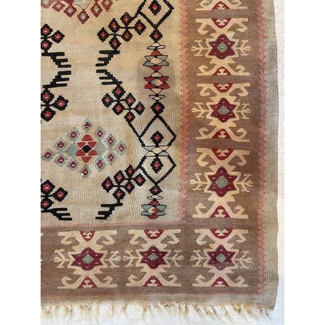 Traditional 1920 Antique Patterned Flat Weave Kilim For Sale - Image 3 of 9