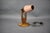 Elegant Mid-Century table lamp produced in Czechoslovakia during the 1970s. Crafted from solid wood, the lamp features a...
