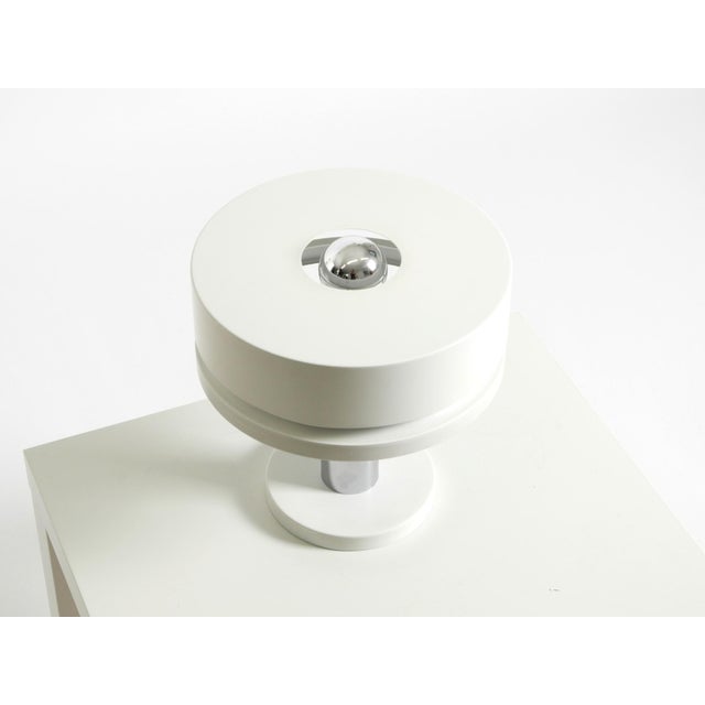 Space Age White Metal Table Lamp by Kaiser Leuchten, 1960s For Sale - Image 4 of 18