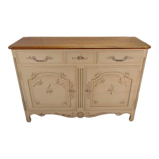 Ethan Allen French Style Paint Decorated Sideboard or Credenza For Sale