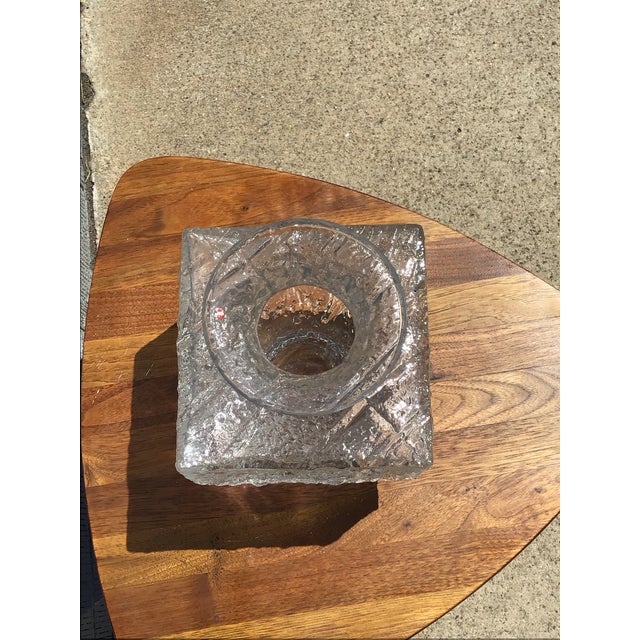 Timo Sarpaneva Timo Sarpaneva “Crassus” Sculptural Textured Art Glass Vase for Iittala, Finland For Sale - Image 4 of 7