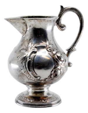 Silver Wine Jug with Engraved Floral Motifs
