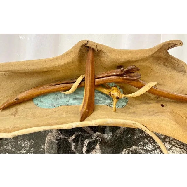 Eccentric Art Nouveau Rustic Frame With a Signed Paul Gorka Print For Sale - Image 4 of 13